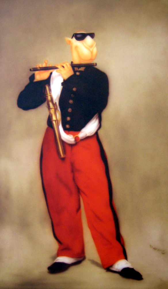 The Young Flautist, 2005, 240x140cm, acrylic (airbrush) on canvas