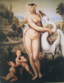 Leda and the Swan, 2005, 240x180cm, acrylic (airbrush) on canvas